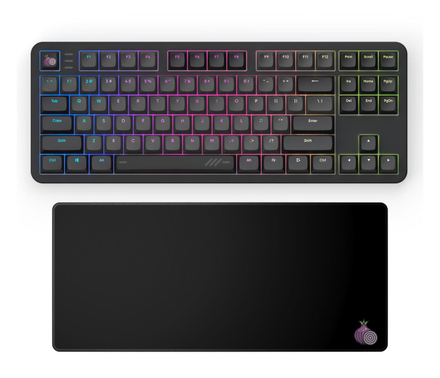 Dark Project ALU87A Onionite V2 Wired Black G3MS Hot-Swap RGB + podkładka - 1507288 - zdjęcie